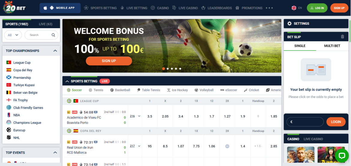 Top Betting Sites in Phillipines - 20Bet